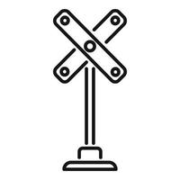 Crossing sign icon outline vector. Train barrier vector