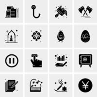 16 iconos de negocios universales vector ilustración de icono creativo para usar en proyectos relacionados con la web y dispositivos móviles