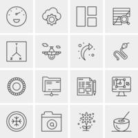 16 iconos de negocios universales vector ilustración de icono creativo para usar en proyectos relacionados con la web y dispositivos móviles