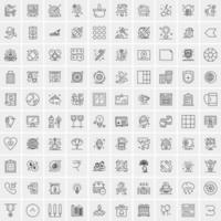 conjunto de 100 iconos universales modernos de líneas finas para móviles y web mezclan iconos de negocios como flechas avatares emoticonos tiempo de negocios vector