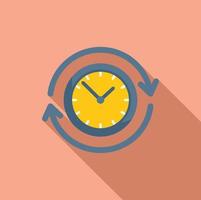 Time control icon flat vector. Project clock vector