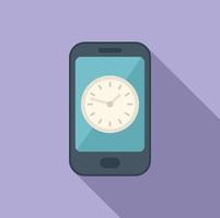 Smartphone timer icon flat vector. Clock project vector