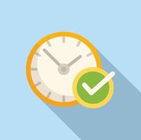 Approved timer icon flat vector. Team go vector