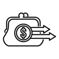 Money wallet icon outline vector. Send money vector