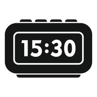 Digital alarm clock icon simple vector. Business work vector
