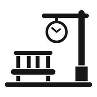 Train station bench icon simple vector. People station vector