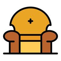 Couch armchair icon color outline vector