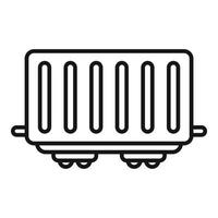 vector de contorno de icono de vagón de ferrocarril. estación de tren