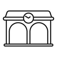 Waiting station icon outline vector. Railway platform vector