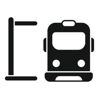 Train station icon simple vector. Railway platform vector