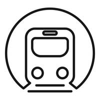 Metro train icon outline vector. Railway platform vector