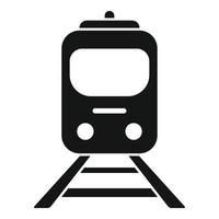 Stop train icon simple vector. Railway platform vector