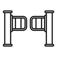 Train barrier icon outline vector. Railway metro vector