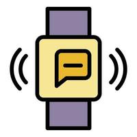 Smart watch message icon color outline vector