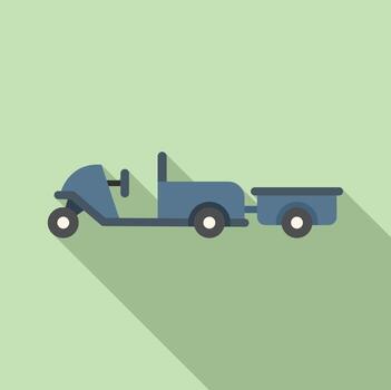 Cargo car icon flat vector. Airport support vector