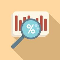 Percent market segmentation icon flat vector. Segment target vector