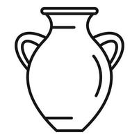 Medieval amphora icon outline vector. Vase pot vector