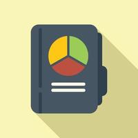 Chart folder icon flat vector. Market target vector