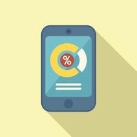 Phone market segmentation icon flat vector. Segment target vector