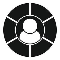 vector simple de icono de segmento de gráfico circular. objetivo de mercado