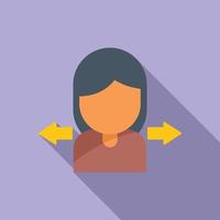 Girl market share icon flat vector. Segment chart vector