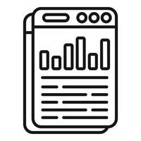 Web chart icon outline vector. Market target vector