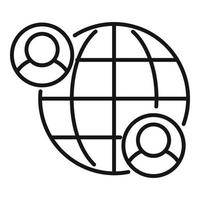 Global people market icon outline vector. Segment target vector