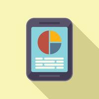 Tablet market segment icon flat vector. Customer chart vector