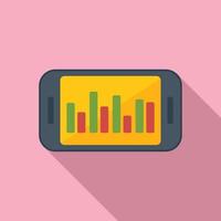 Graph chart icon flat vector. Business people vector