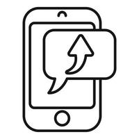 Data phone repost icon outline vector. Research graph vector