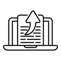 Result file icon outline vector. Graph market vector