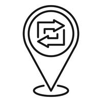 Repost location icon outline vector. Report chart vector