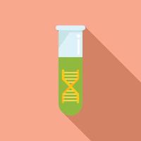 Dna test tube icon flat vector. Gmo food vector