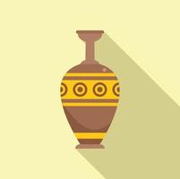 Urn icon flat vector. Vase pot vector