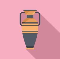 Archeology amphora icon flat vector. Vase pot vector