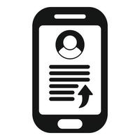 vector simple de icono de reenvío de smartphone. gráfico de informe