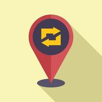 Repost location icon flat vector. Report chart vector