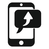 Data phone repost icon simple vector. Research graph vector