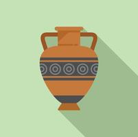 Craft amphora icon flat vector. Vase jar vector