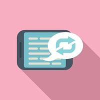 Tablet repost icon flat vector. Check graph vector