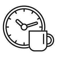 vector de contorno de icono de horario de trabajo flexible. tiempo de trabajo