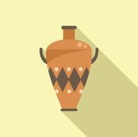 Ancient amphora icon flat vector. Vase pot vector