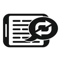 Tablet repost icon simple vector. Check graph vector