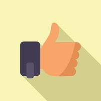 Thumb up subscribe icon flat vector. Email message vector