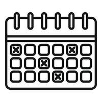 Work calendar icon outline vector. Office time vector