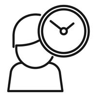 Remote hour clock icon outline vector. Office time vector