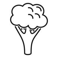 Brocoli head icon outline vector. Vegetable cabbage vector