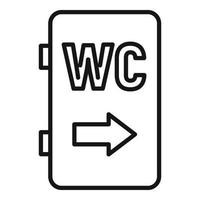 Wc direction icon outline vector. Toilet restroom vector