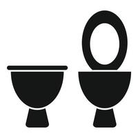 Cerrar icono de inodoro abierto vector simple. baño wc