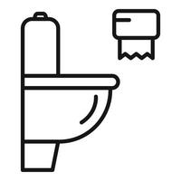 Toilet with paper icon outline vector. Wc restroom vector